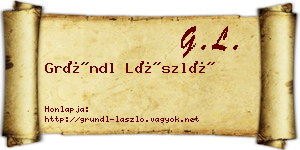 Gründl László névjegykártya